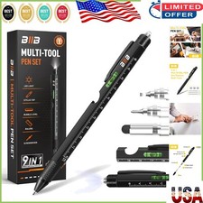 Compact 9-in-1 Multitool Pen with LED Light - Exceptional Gift for Any Occasion