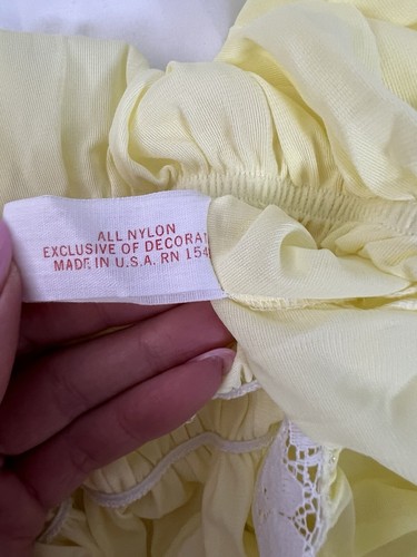 Vintage Gilead Nylon Dress Yellow Size Small Boho Nightgown Maxi - Picture 3 of 8