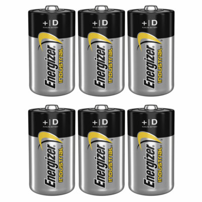 6 x Energizer D size batteries Industrial 1.5V LR20 MN1300 MONO EN95