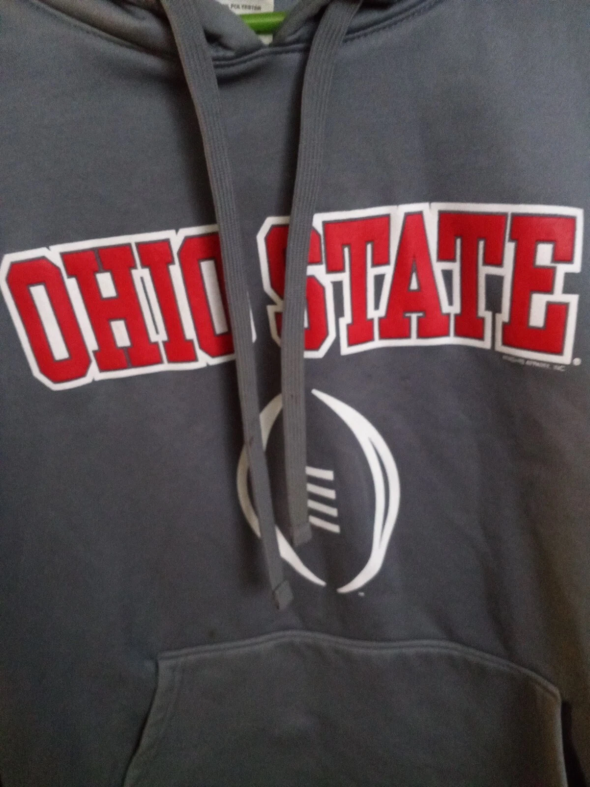 VETEMENTS Felpa con cappuccio Ohio State Buckeyes Playoff taglia XL grigia manica lunga usata