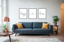 Happy Hour, Set of 3 Prints, Minimalist Art, Home Wall Decor, Multiple Sizes
