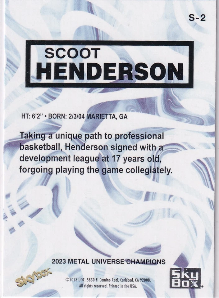 2023 Skybox Metal Universe Champion N° S-2 Scoot Henderson - Photo 2/2