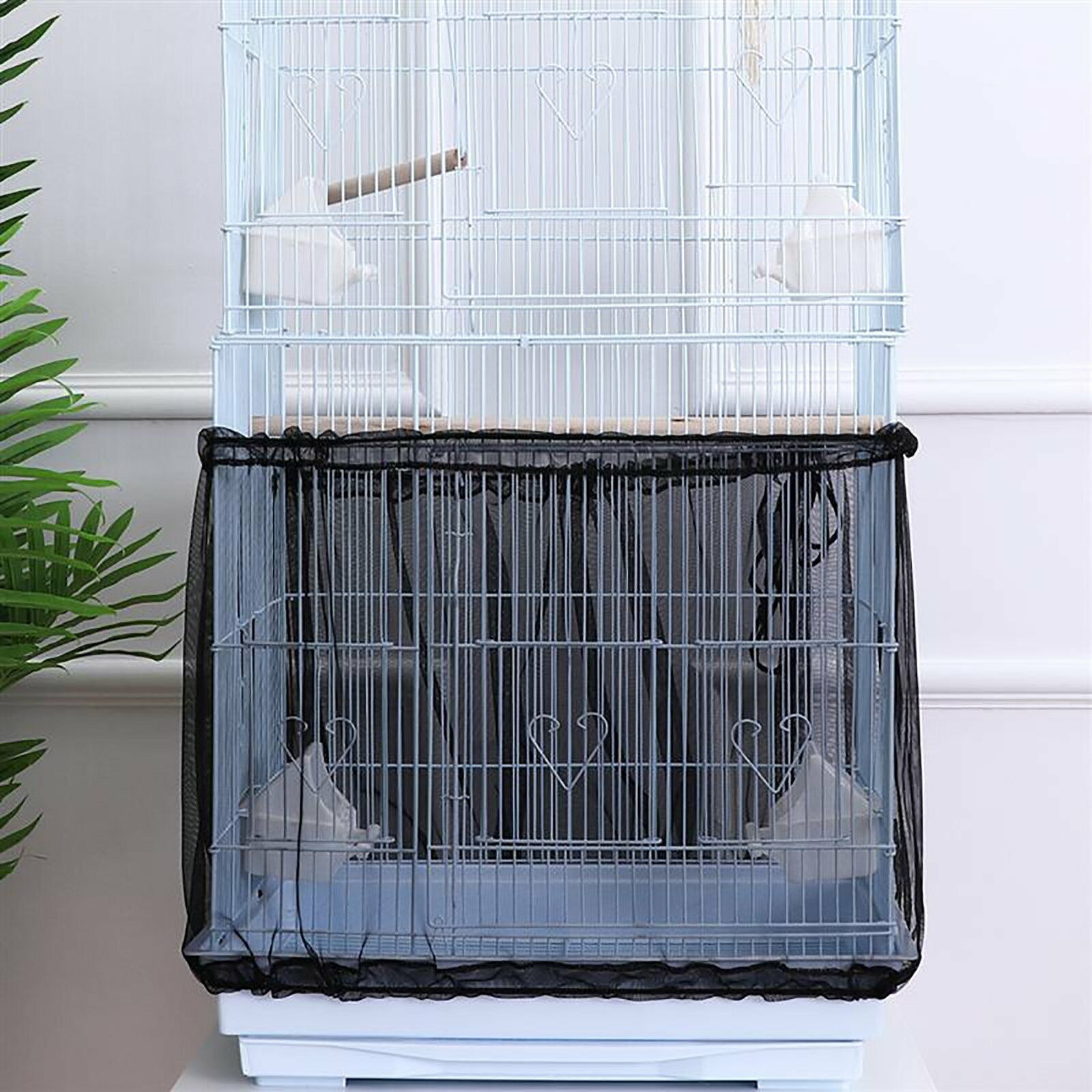 Shell Skirt Mesh Cover Pet Bird Cage Guard Nylon Net Seed Catcher S/M/L ...