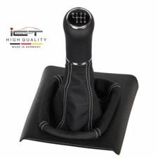 ICT Schaltknauf Schaltsack Leder für Seat Arosa Naht silber B61