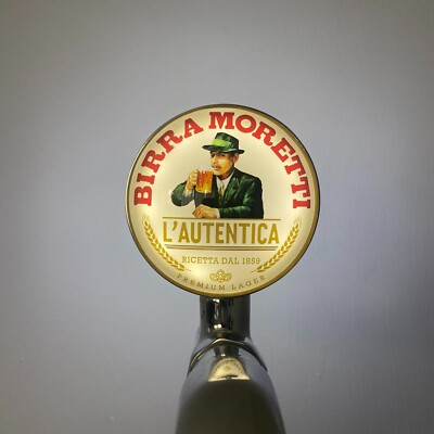 Nagelneues Moretti Bier Abzeichen! Moretti Bierglas! Birra Moretti Pump Badge!