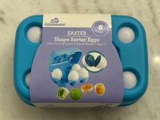 Brand New Easter Shape Sorter Eggs 6 Count Toy Sort Count Learn Basket Stuffer