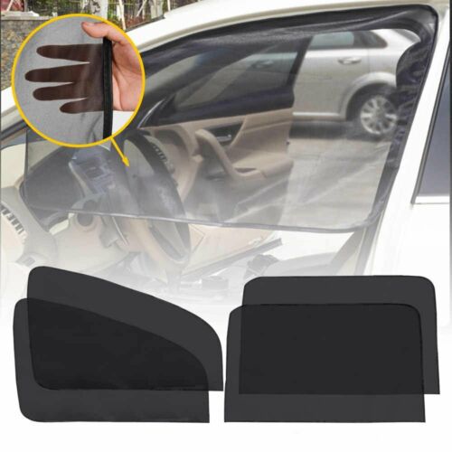 4 pcs OXILAM Car Auto Front Rear Window Mesh Sun Shade Covers Black Sun Visors - Picture 1 of 9