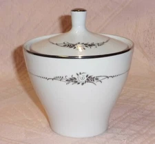 Mikasa Certina Porcelain Sugar Bowl w/ Platinum Trim 5625