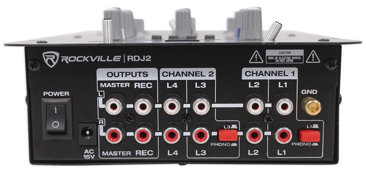 Rockville RDJ2 2 Channel DJ Mixer with USB, Cue Monitor, Talkover