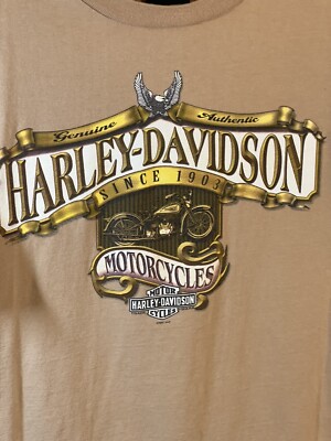 Taku Harley Davidson Juneau Alaska Khaki T-Shirt Motorcycle Biker
