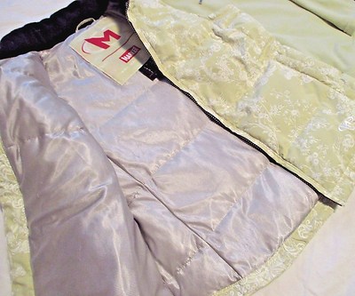 Marker Goose Down Puffy 2 pc Ski Vest Jacket Coat 8 & Fleece Pullover Chartreuse