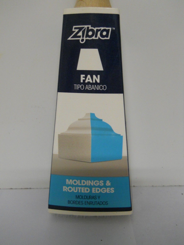 Zibra Fan Brush PB100LZF Paint Brush Moldings & Routed Edges 1.25" New - Picture 2 of 4