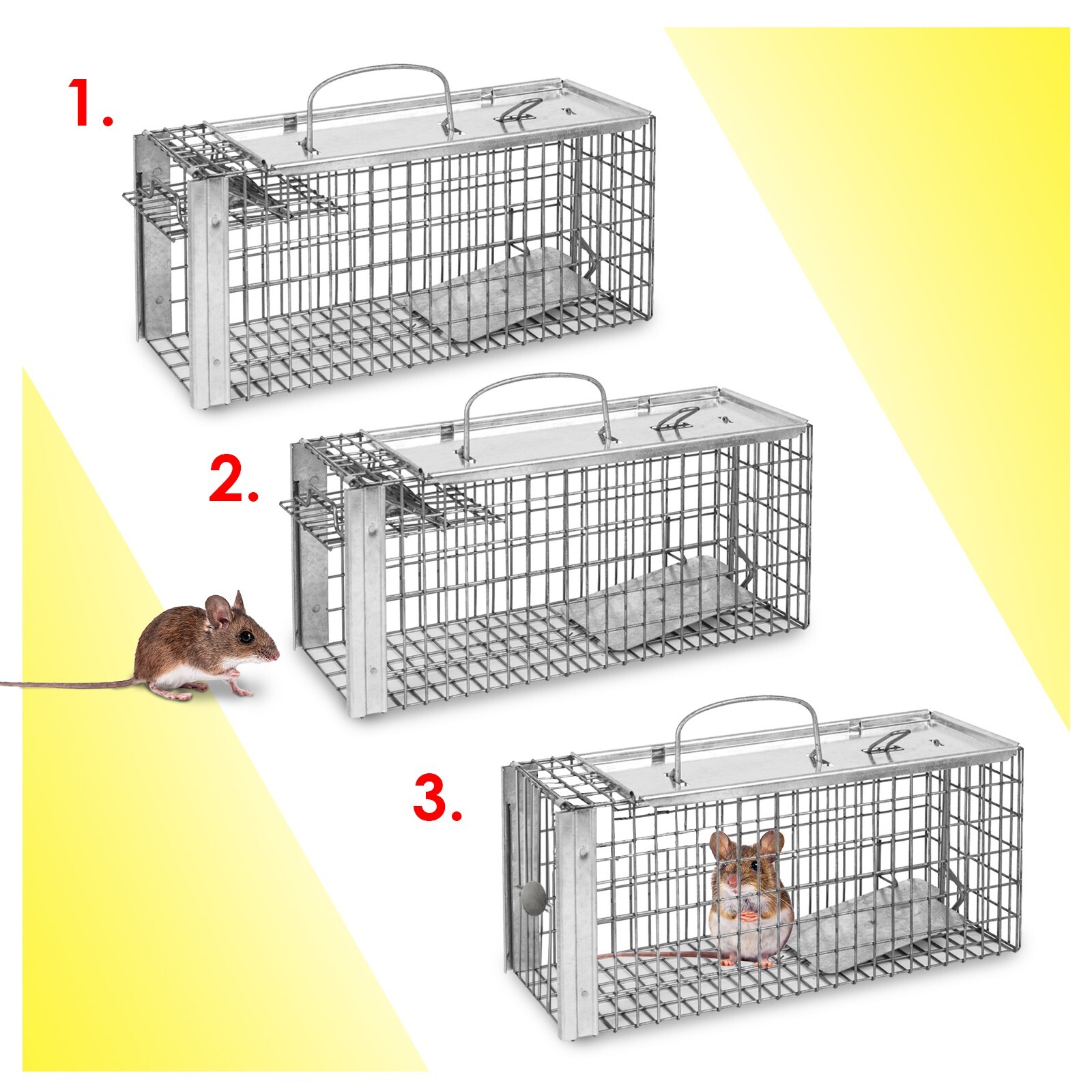 Mouse Trap Reusable Humane Live Catcher Rodent Mice Rat Cage Pest