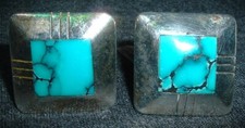 OLD LARGE, NAVAJO CUFFLINKS, STERLING SILVER ...