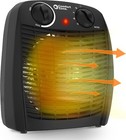 Comfort Zone Portable Fan-Forced Indoor Space Heater with Tip-Over Switch, Black