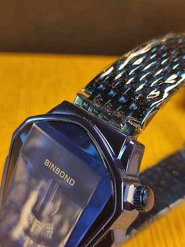 Orologio da polso uomo marca in acciaio inox con scatola regalo dal design futuristico - Foto 5 di 14