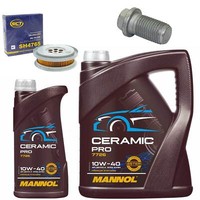 MotoröL Filter Set Mannol 10W-40 6 Liter + Schraube FüR Mercedes 190 E-Klasse