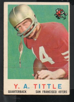 1959 Topps Football Card #130 Y A Tittle-San Francisco 49ers Vg