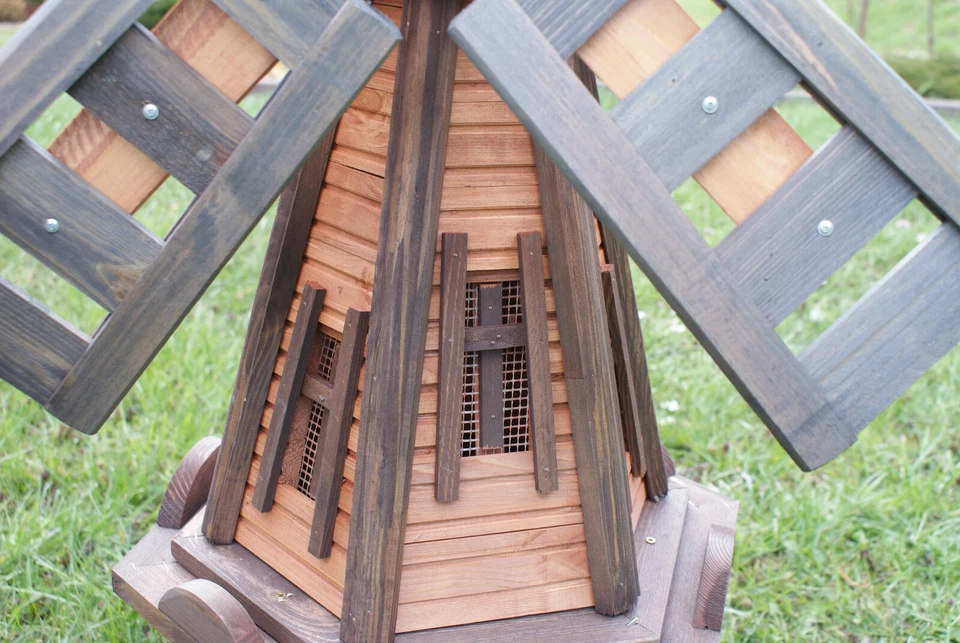 Grand moulin à vent en bois pour jardin 100 cm - 235 cm Moulins à vent en bois - Photo 3/4