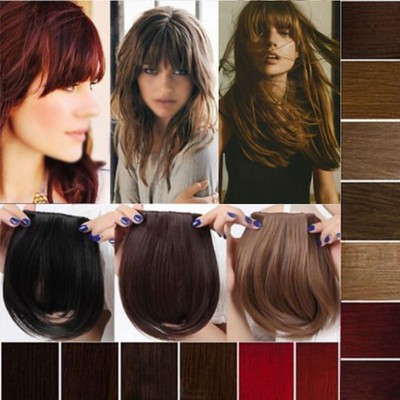Au Post Neat Bangs Front Fringe Clip On In Hair Extensions Black