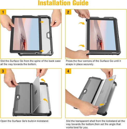 Case for Microsoft Surface Go 4 2023 / Go 3 2021 / Go 2 2020 Folio Rugged Cover - Picture 7 of 9
