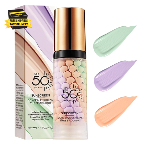 3 in 1Primer for Face before Makeup,Sunscreen Isolation Cream, SPF 50, One Step