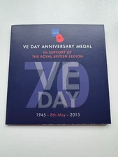 "VE DAY ANNIVERSARY MEDAL" 70th 1945-2015 BRITISH LEGION