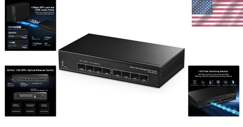 Efficient 8-Port 10G Fiber Switch - Metal Case, Low Latency, Quiet Operation - Picture 2 of 12