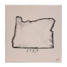 Original Abstract Modern Minimal Ink Painting By K.A.Davis  " Oregon "