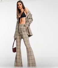 Vintage 70s Plaid Flare Pants Huge Bells Boho Preppy Academia Cottage 10 Large