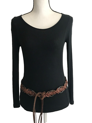 Express women’s belt Leather Gold Tipped Buckle Belt | Express main image 3