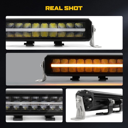 42" PRO Led Light Bar Piano Key Design White Amber Position Lamp 12-24V Dual Row - Picture 4 of 11