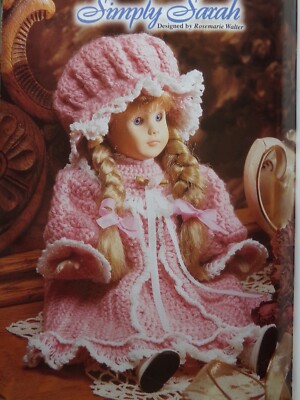 vintage crochet doll dresses Vintage Crochet Pattern Dress for Doll Renee Crocheted Sun Dress and Cape  Pattern Digital Download PDF