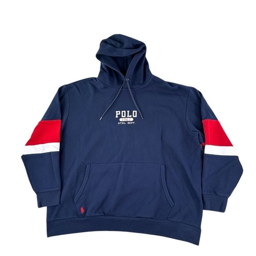 Polo Ralph Lauren Hoodie Mens 2XB Red White Blue 1967 Color Block Sweatshirt