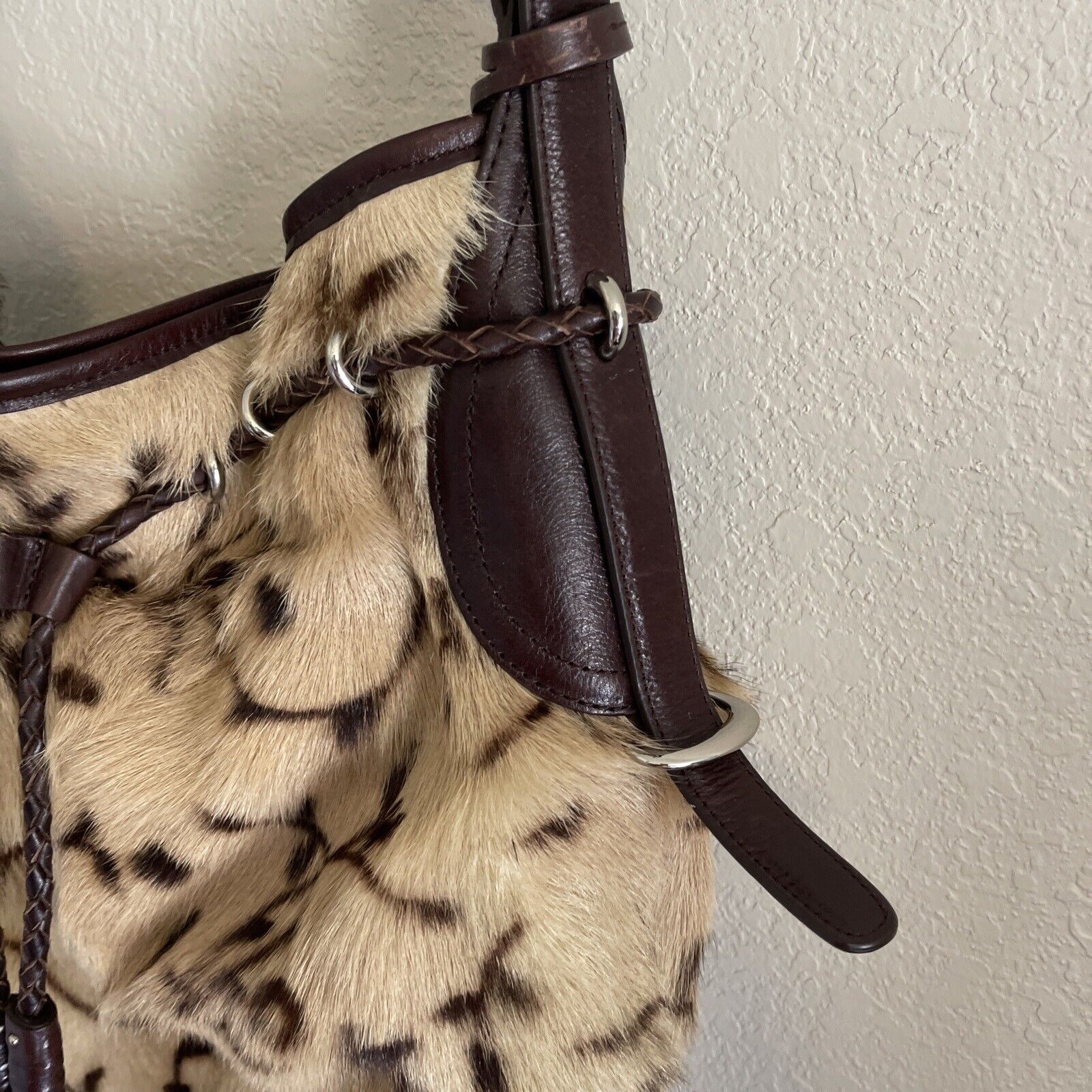 Vintage DKNY Purse The Changing Room Faux Fur - image 5