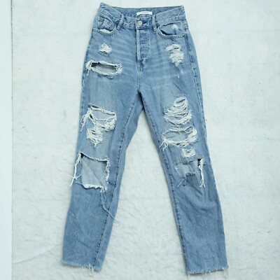 PacSun Cut off Crop Jeans Womens Size 25 Blue 100% Cotton