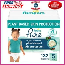 Pampers Pure Protection Diapers - Size 5, One Month