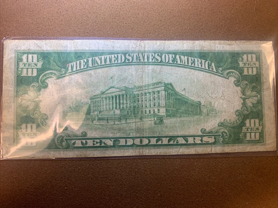 1934- 10$  Silver Certificate Blue Seal- Average Circulation - Image 2 of 2