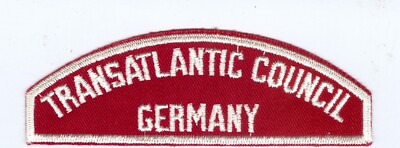 MINT OLD Red & White Council Shoulder Patch -Transatlantic Council/ Germany (sm