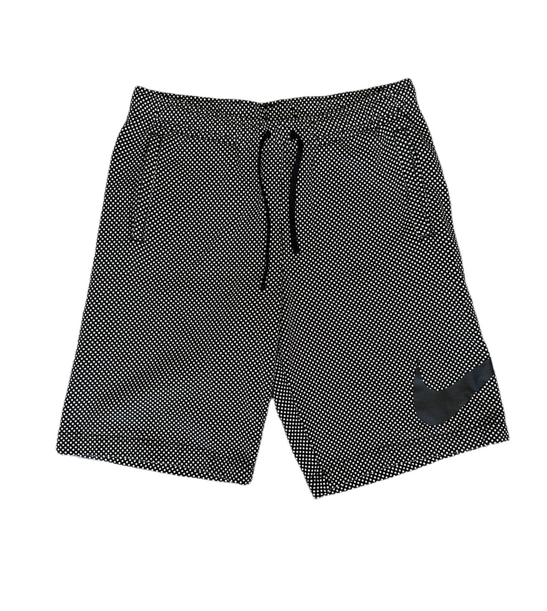 Nike Sportswear Athletic Shorts Black White Polka Dot Mens Size