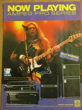 Mr. Big, Billy Sheehan, Ampeg Amplifiers, Full Page Vintage Promotional Ad