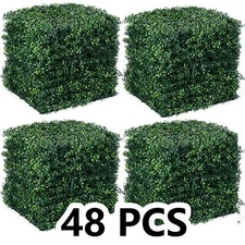 48PCS Artificial Boxwood Wall Panels 20" x 20" Privacy Fence Screen Faux Hedge