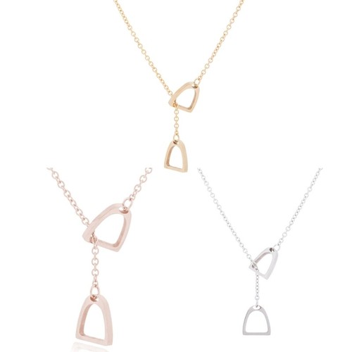Chic Horse Stirrup Necklace Delicate Clavicle Chain Charm For Special Occasions