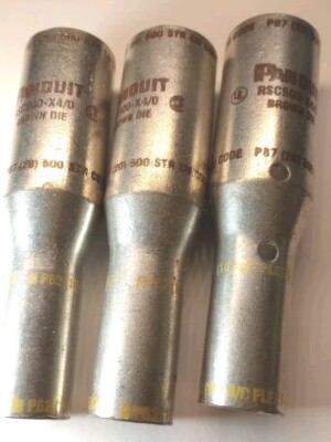 3 New Panduit Code Conductor Brown Die P87 In-Line Reducing Splice ...