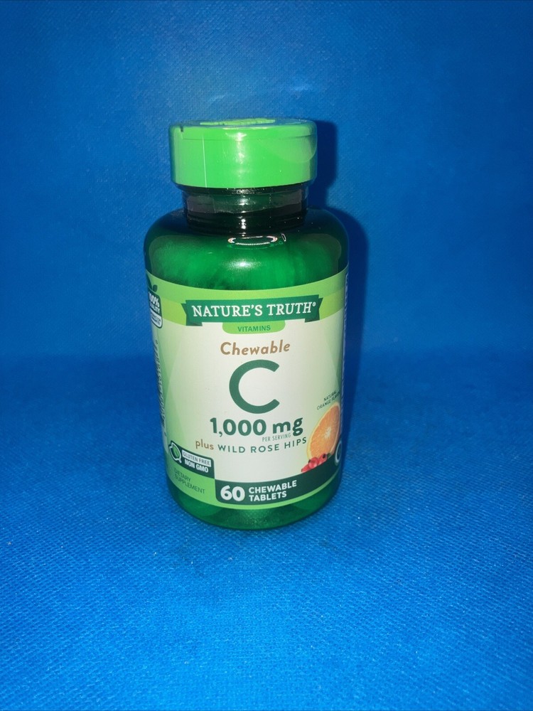 Nature's Truth, Vitamin C Plus Wild Rose Hips, 1,000 mg, 60 Chewable Tablets