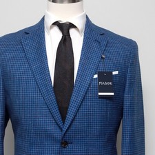 Jos A BANK Tailored-Fit Sportcoat Blazer 42R Wool Blend Check Blue E01053