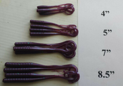 Engulf Baits 7" BUNGEE REFLEX WORMS In Watermelon-Black/Red Flake 12 Ct - Foto 6