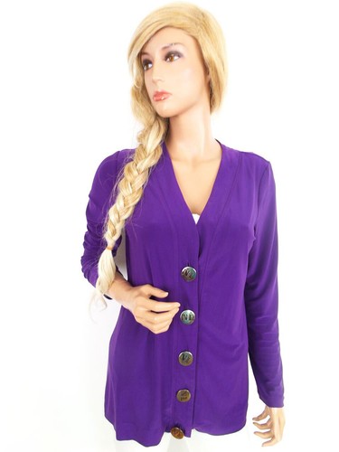 Chemisier Chico's Travelers Collection - Aubergine Violet - Taille 3XL (16) - Boutonnage Devant