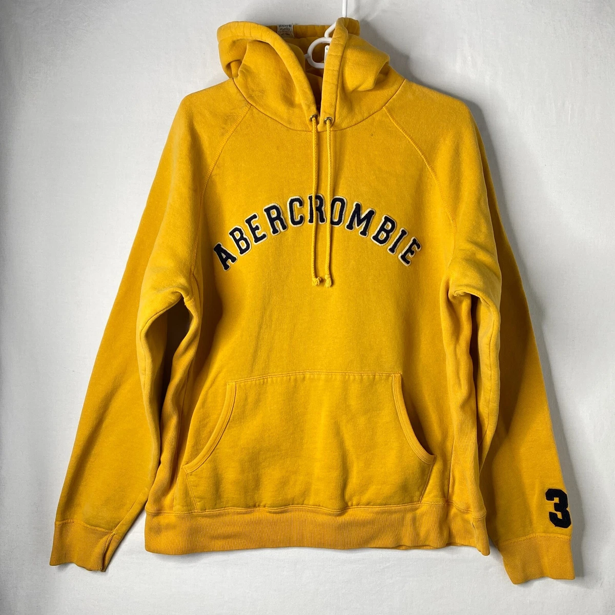 Vintage Abercrombie u0026amp; Fitch Mens Yellow Pullover Hoodie Sweatshirt  Jacket Thick | eBay