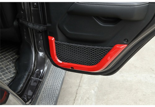 Red ABS Door Net Pocket Frame Trim For Jeep Wrangler JL JT Gladiator 4Door 2018+ - Bild 4 von 12